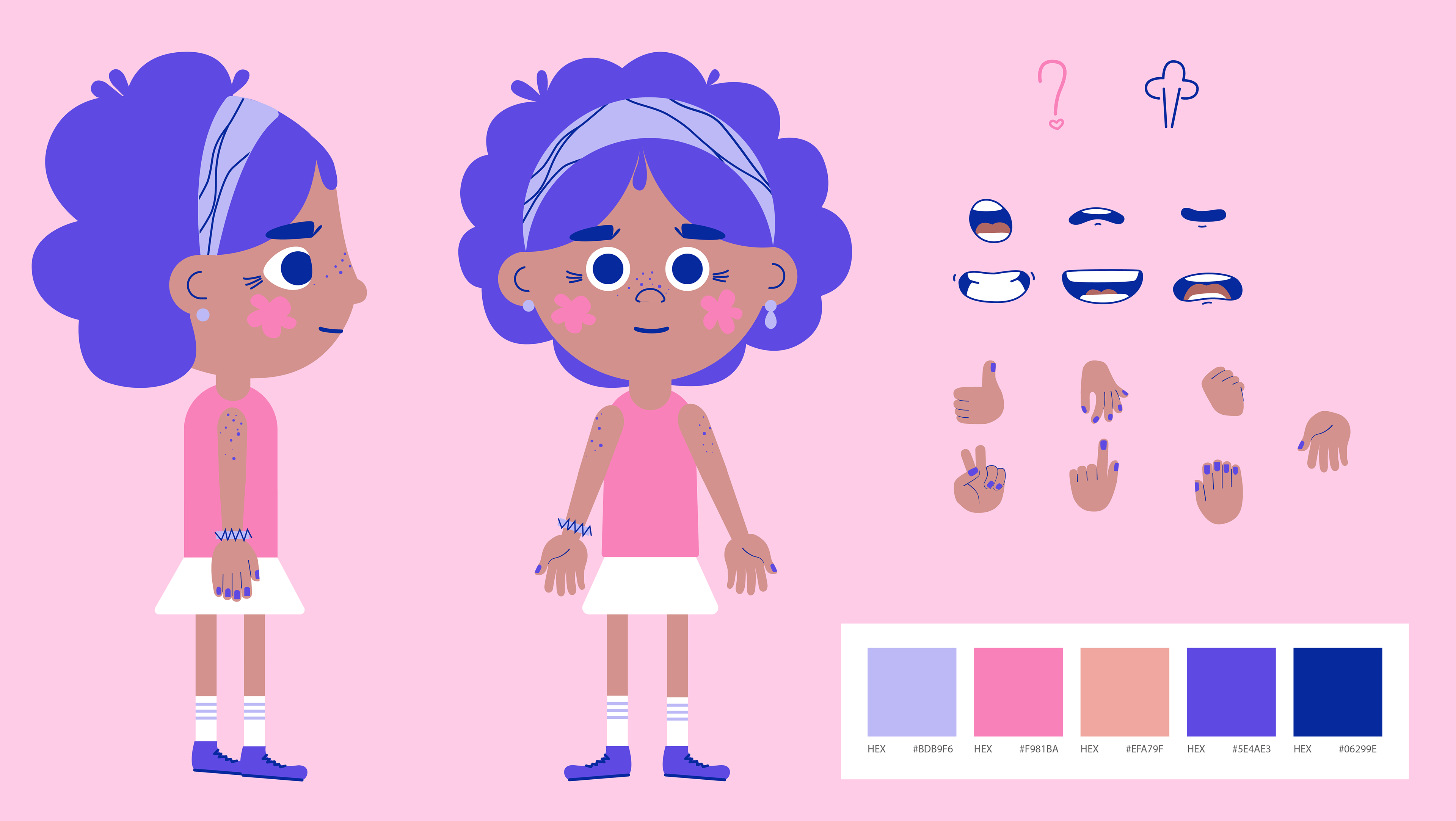 Lumi character sketches and animation process